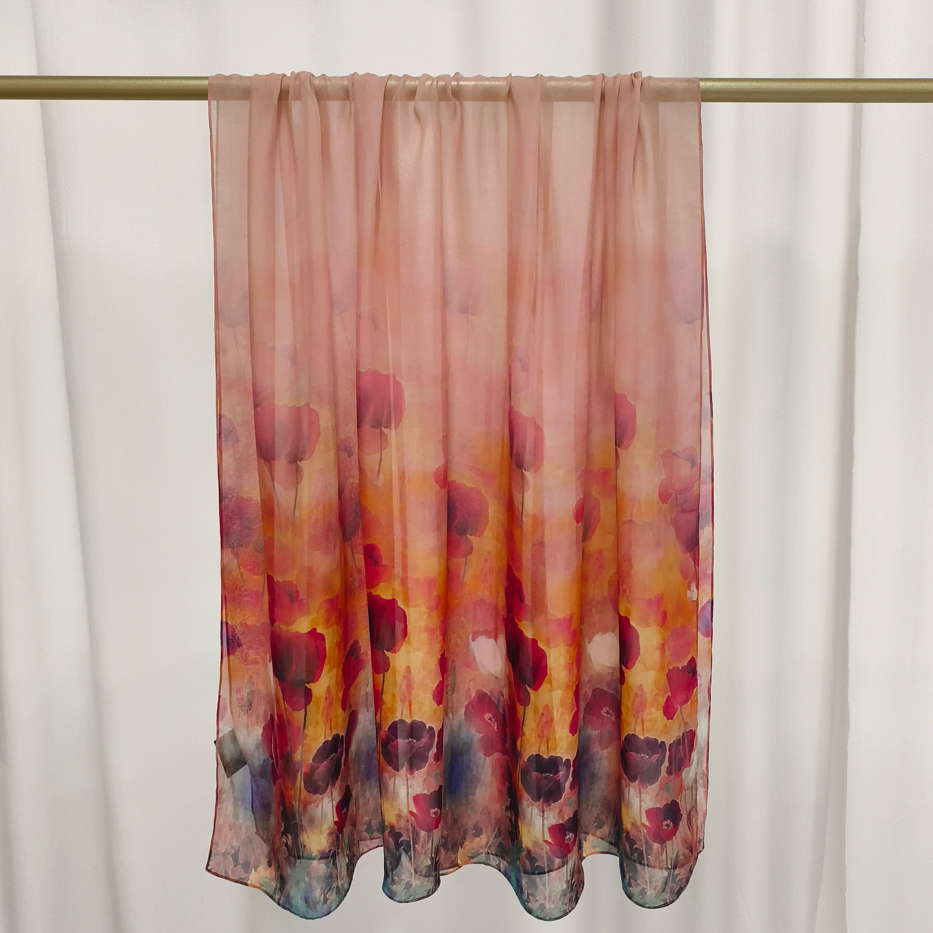 Italiensk Silkeslips | Solnedgangsorange | 110x180 cm
