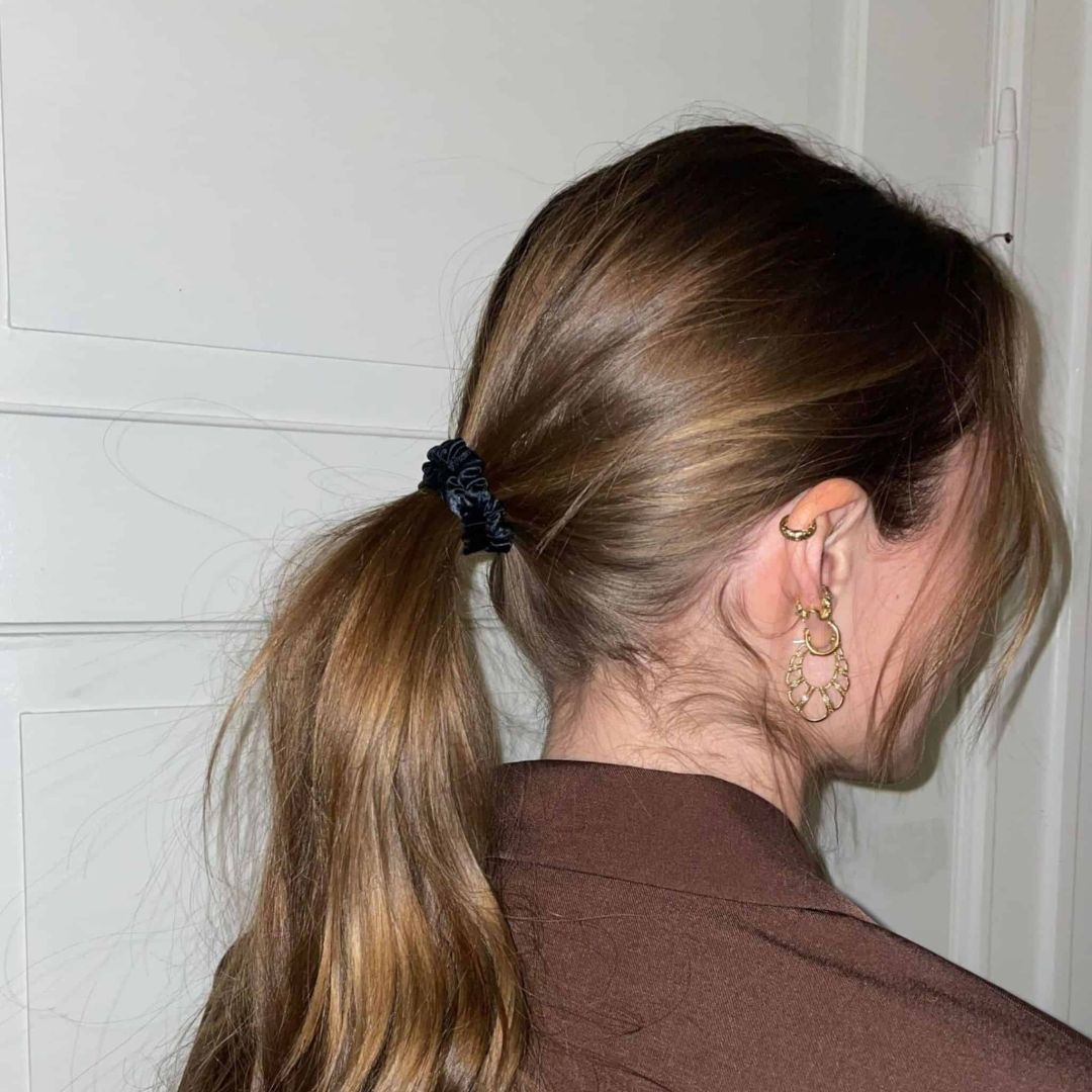 SILKE SCRUNCHIE MINI (3-pack) - SVART