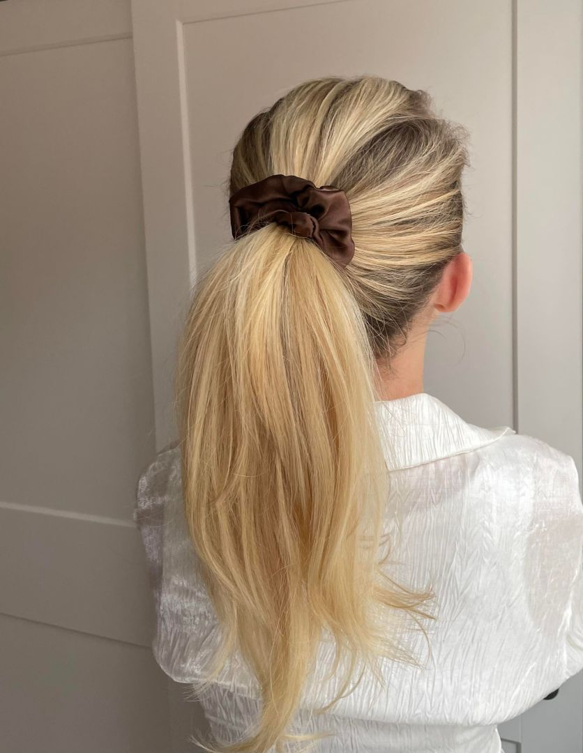 Silke Scrunchie - Brun stor
