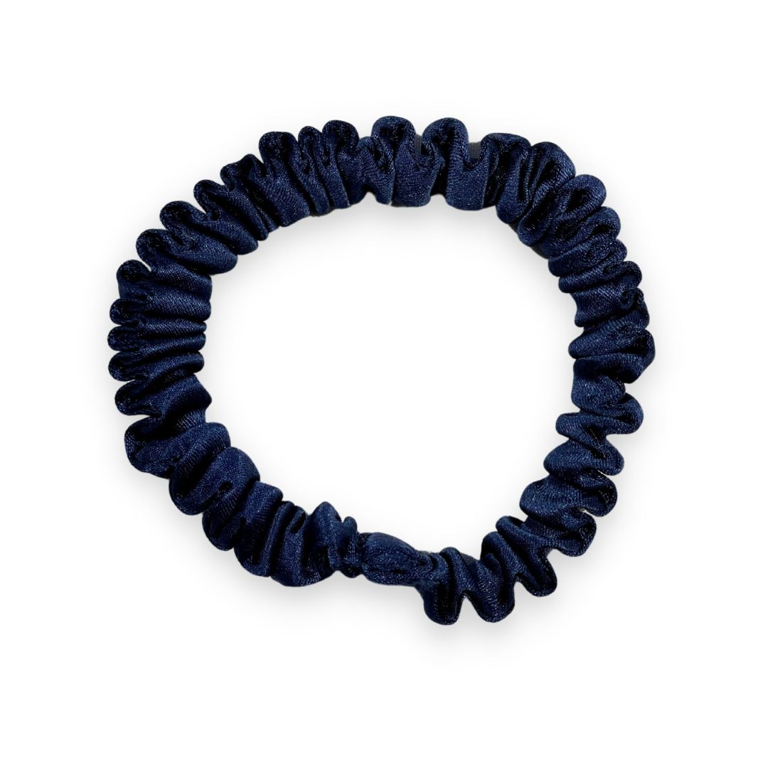 SILKE SCRUNCHIE MINI (3-pak) - NAVY BLÅ