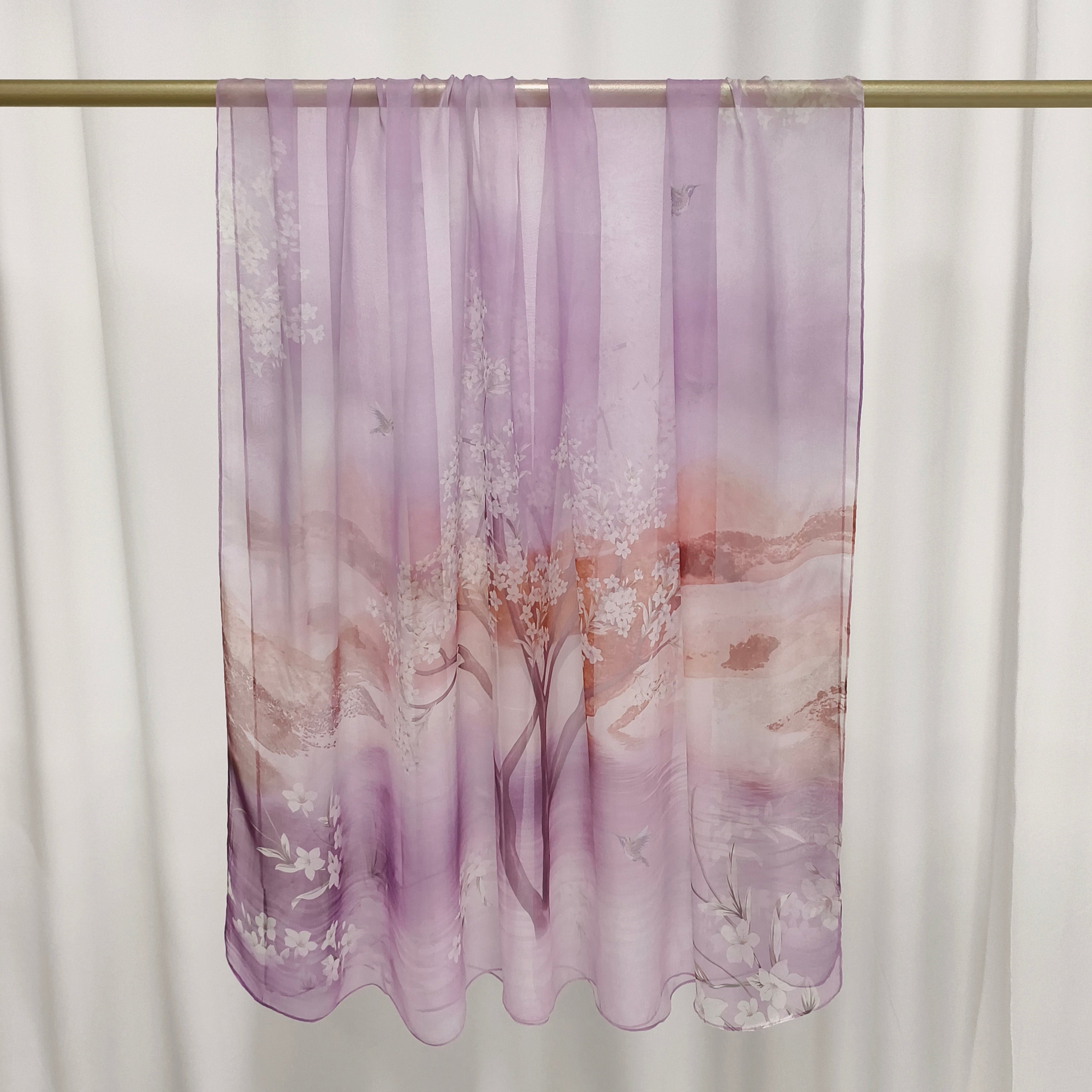 Italiensk Silkeslips | Sunset Tree | 110x180 cm