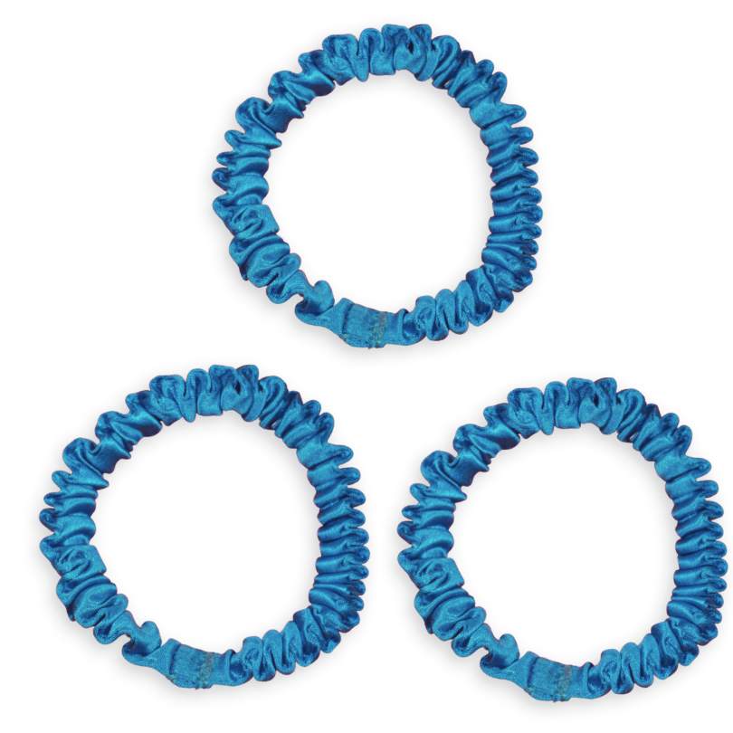 SILKE SCRUNCHIE MINI (3-pack) - SKINANDE BLÅ