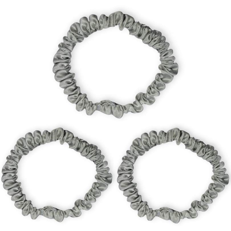 SILKE SCRUNCHIE MINI (3-pack) - SILVER