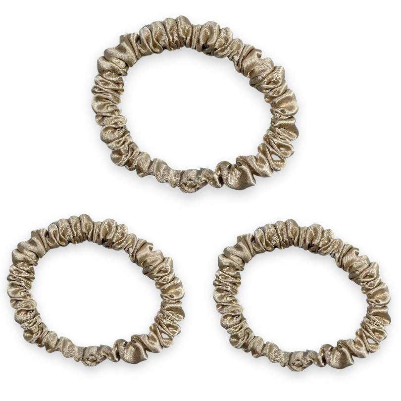 SILKE SCRUNCHIE MINI (3-pack) - BEIGE