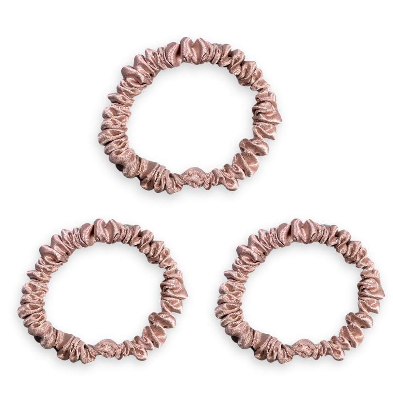 SILKE SCRUNCHIE MINI (3-pack) - ROSÉ GULD