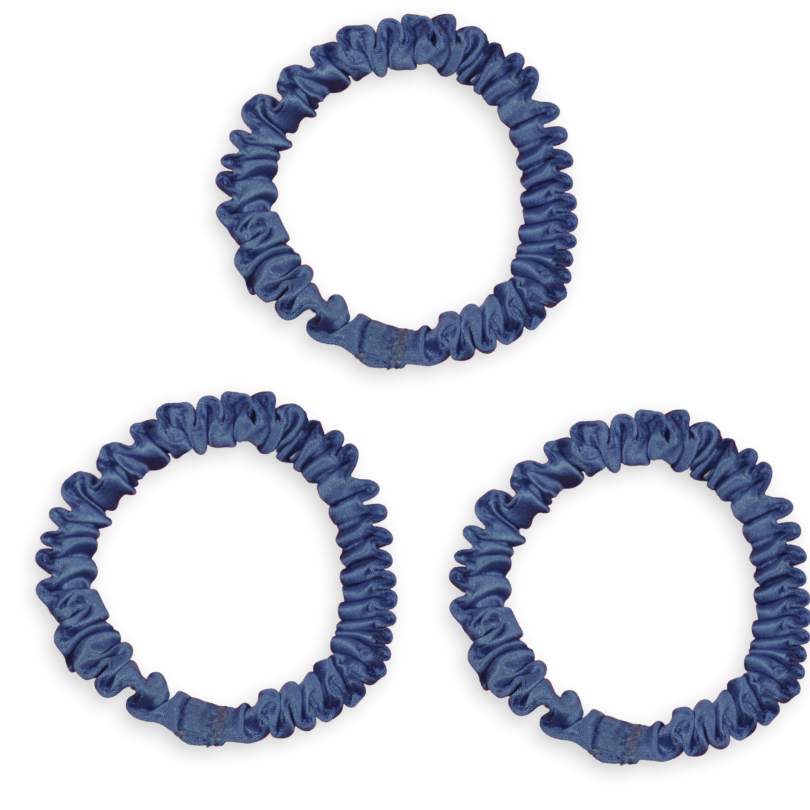 SILKE SCRUNCHIE MINI (3-pak) - NAVY BLÅ