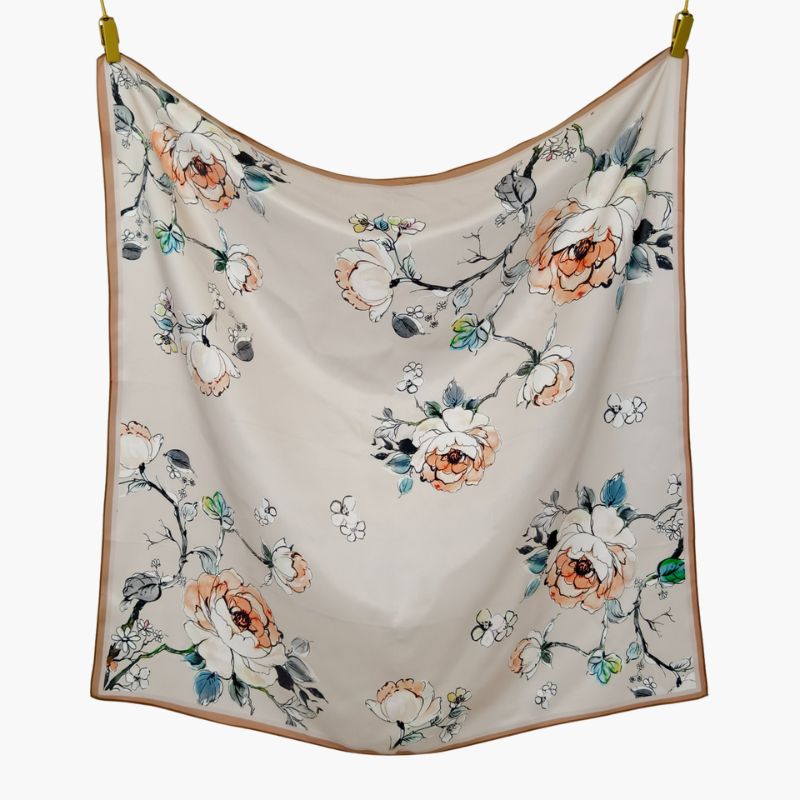Silkesjal | Blommor | 90 CM