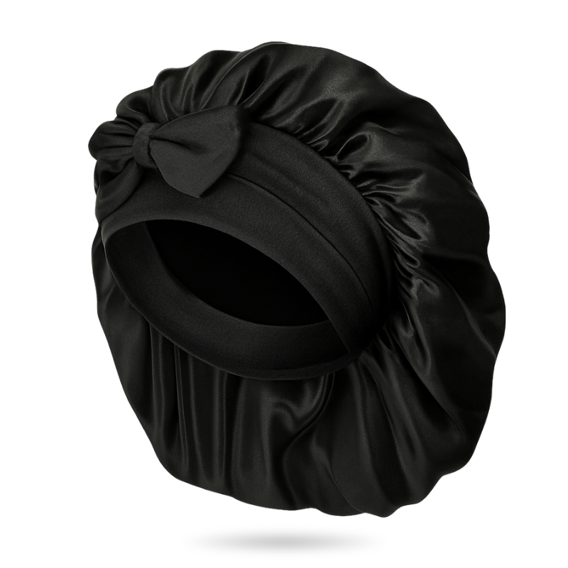 LUKSUS SIDEN BONNET - SVART