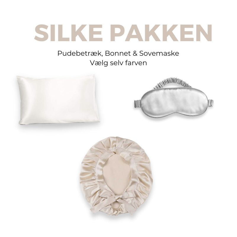 SILKEPAKET | Pudebeträck, Bonnet & Sovemask