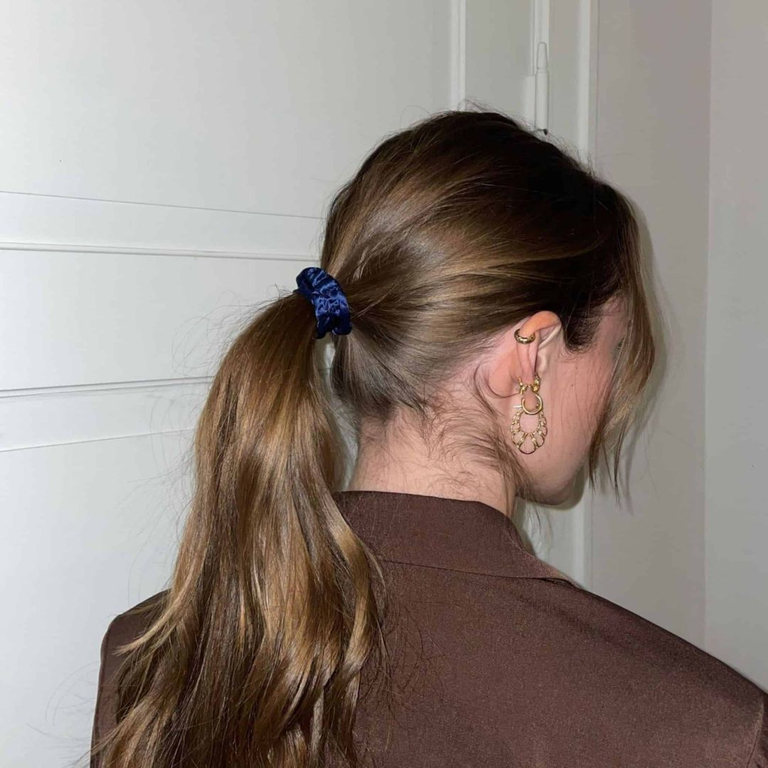 SILKE SCRUNCHIE MINI (3-pak) - NAVY BLÅ