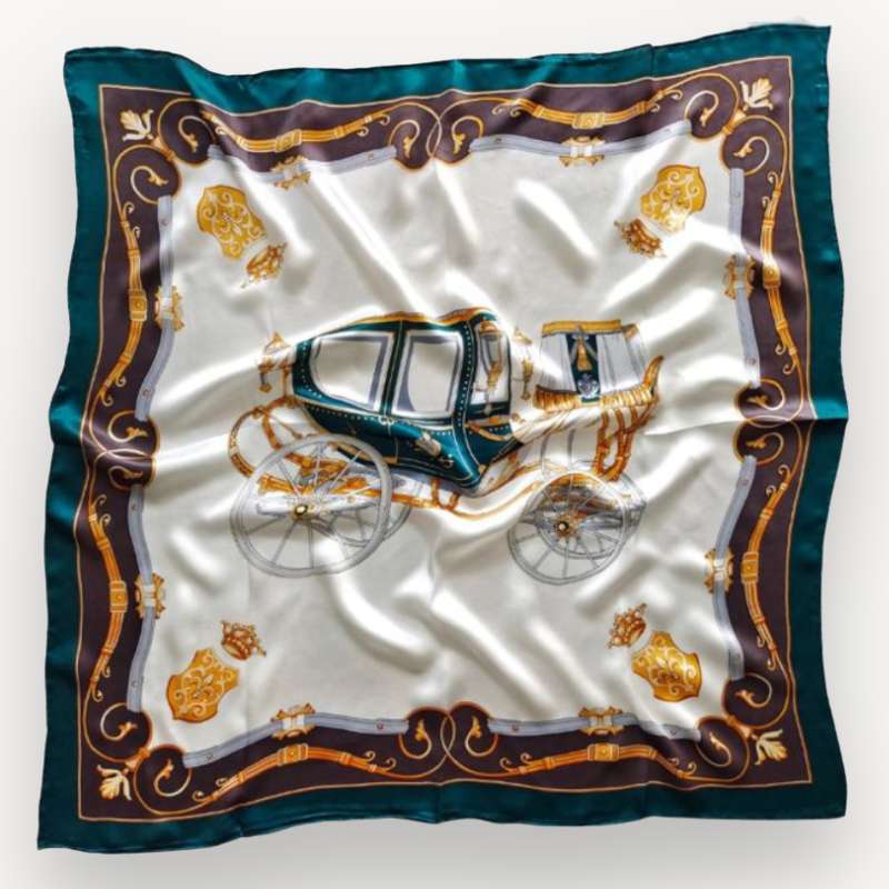 Silke tørklæde ocean blue 90x90